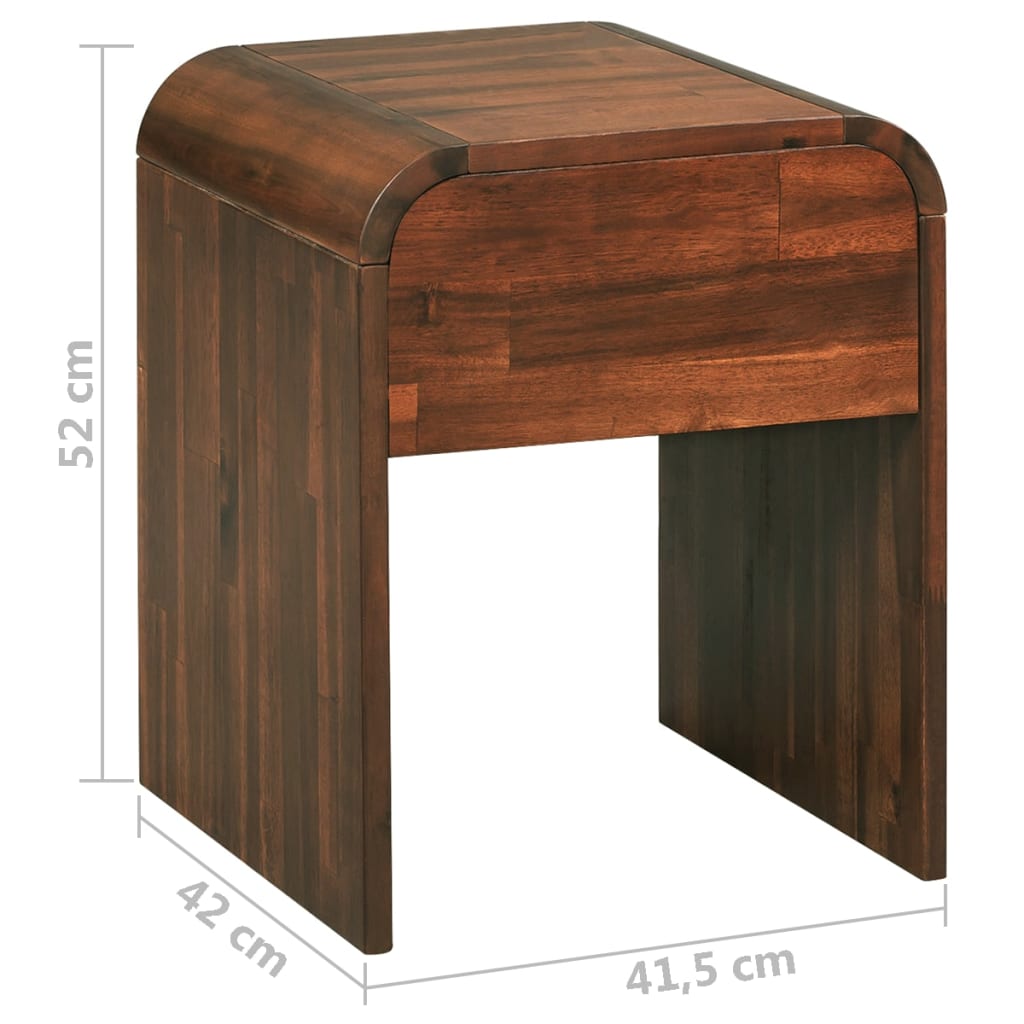 vidaXL ナイトテーブル 41.5x42x52 cm アカシア無垢材