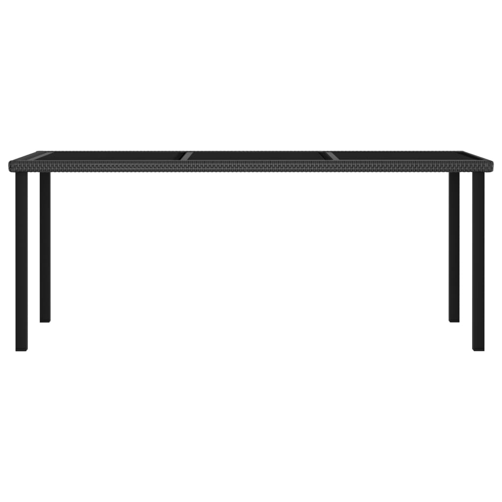 vidaXL ガーデンダイニングテーブル 180x70x73cm ポリラタン製 ブラック