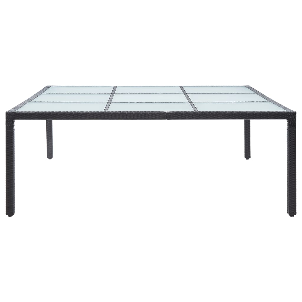 vidaXL ガーデンテーブル 200x200x74cm 合成ラタン製 ブラック