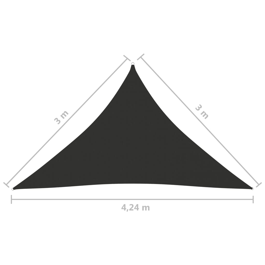 vidaXL サンシェードセイル 3x3x4.24m 三角形 オックスフォード生地 アントラシート