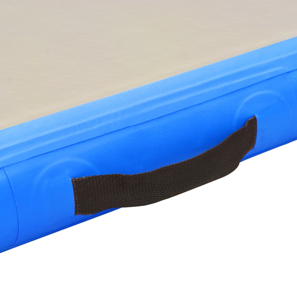 vidaXL エア体操マット ポンプ付き 400x100x10cm PVC製 ブルー