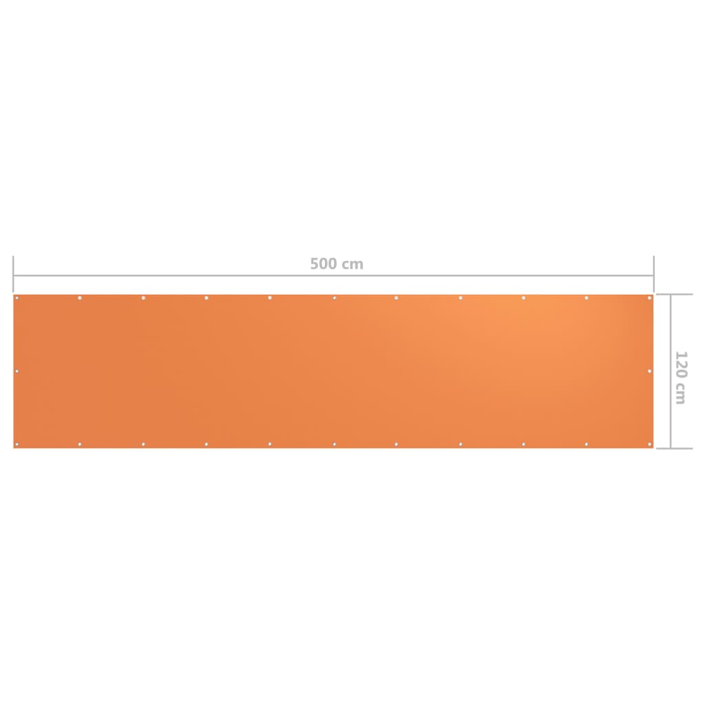 vidaXL バルコニースクリーン オレンジ 120x500cm オックスフォード生地