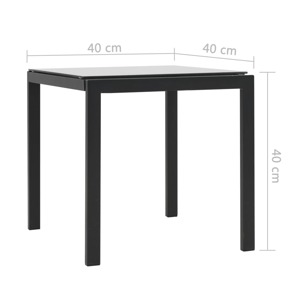 vidaXL サンラウンジャー 2点 テーブル付き ポリラタン＆合成繊維製 ブラック