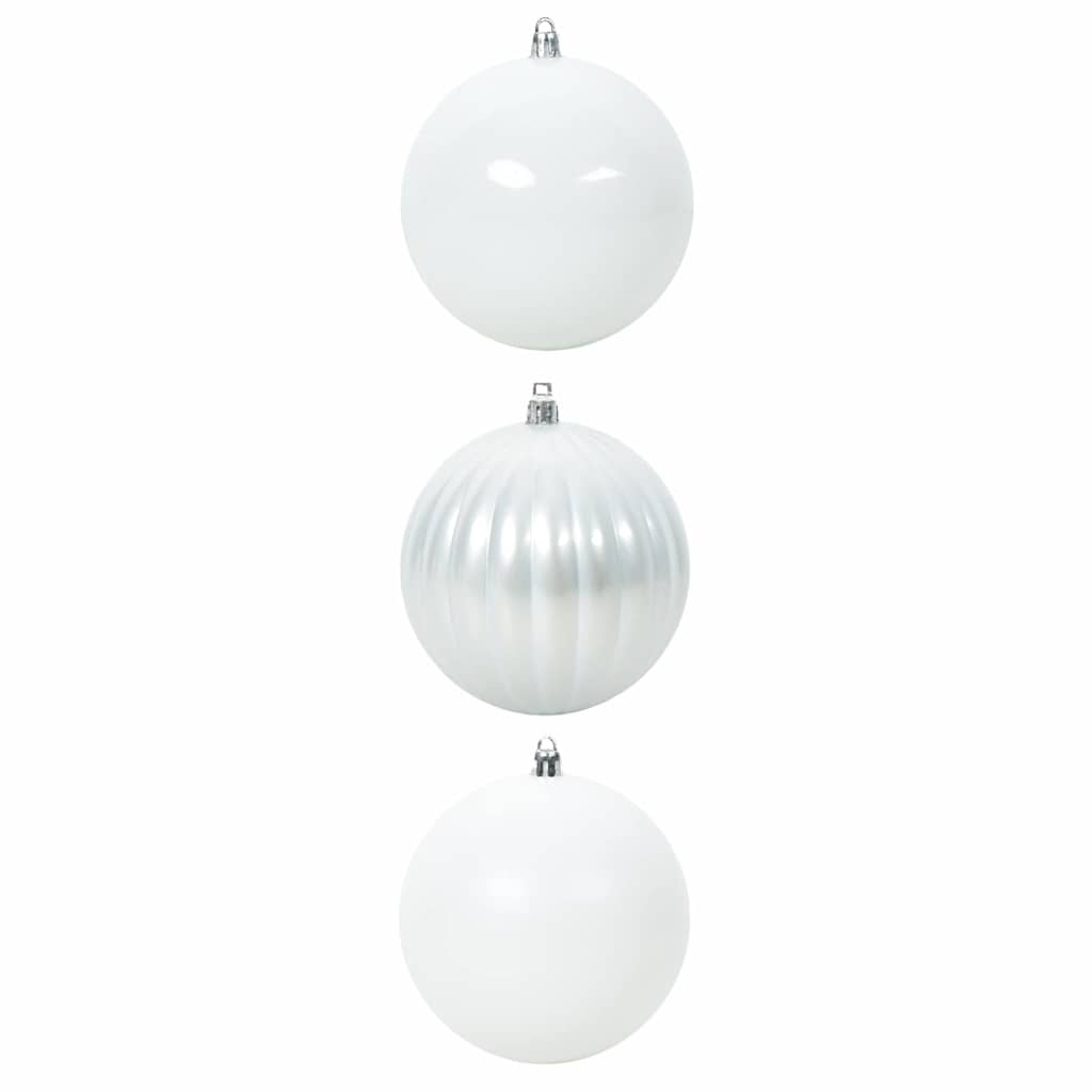 vidaXL クリスマスオーナメントセット XXL 3 個 ホワイト 直径 25 cm
