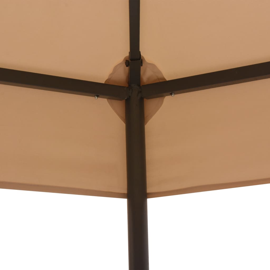 vidaXL ガーデンガゼボ風テント パビリオン テント 六角形 ベージュ 323x265cm