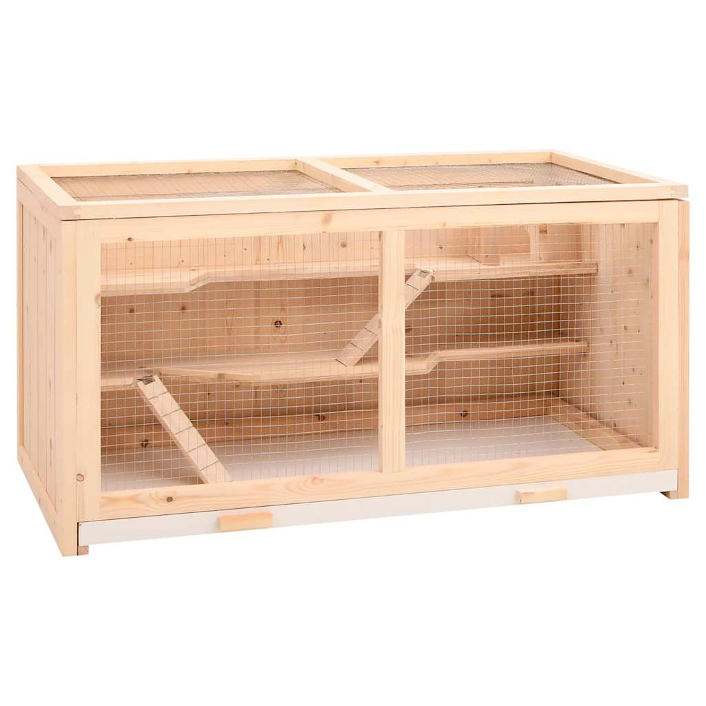 えり　ハムスターゲージ vidaXL ハムスターケージ 104x52x54 cm 無垢材 モミ材 | vidaXL.jp