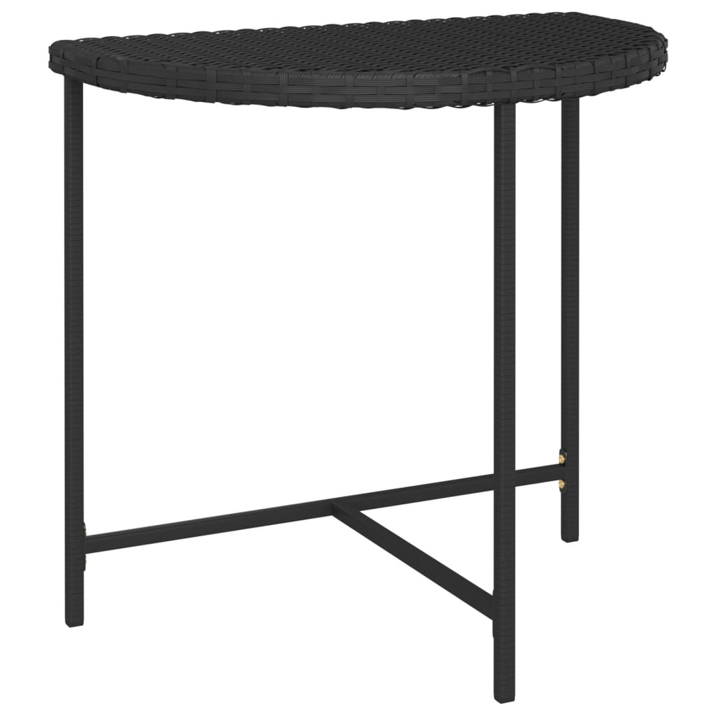 vidaXL ガーデンテーブル 80x50x75 cm ポリラタン製 ブラック