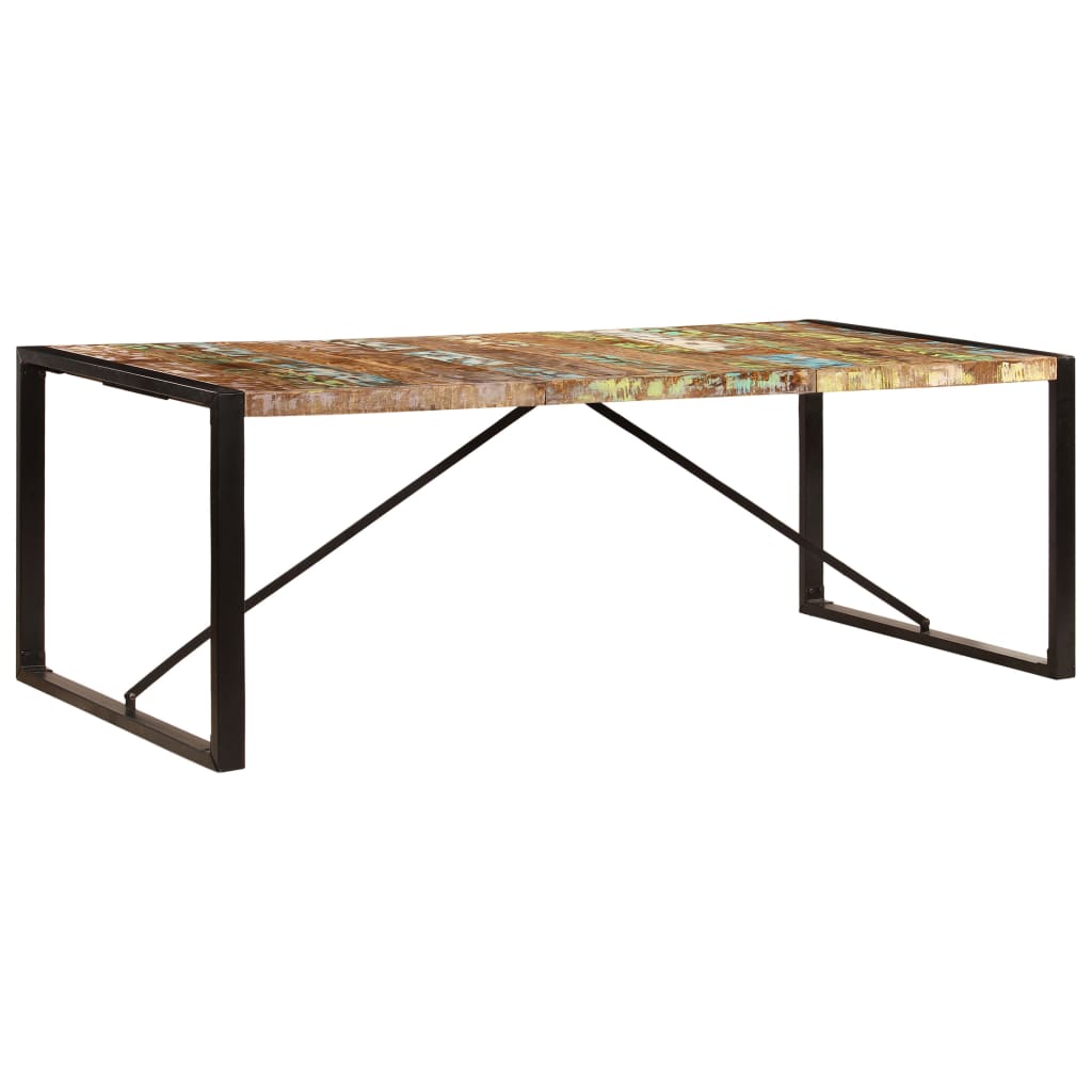 vidaXL ダイニングテーブル 220x100x75cm 無垢の再生木材