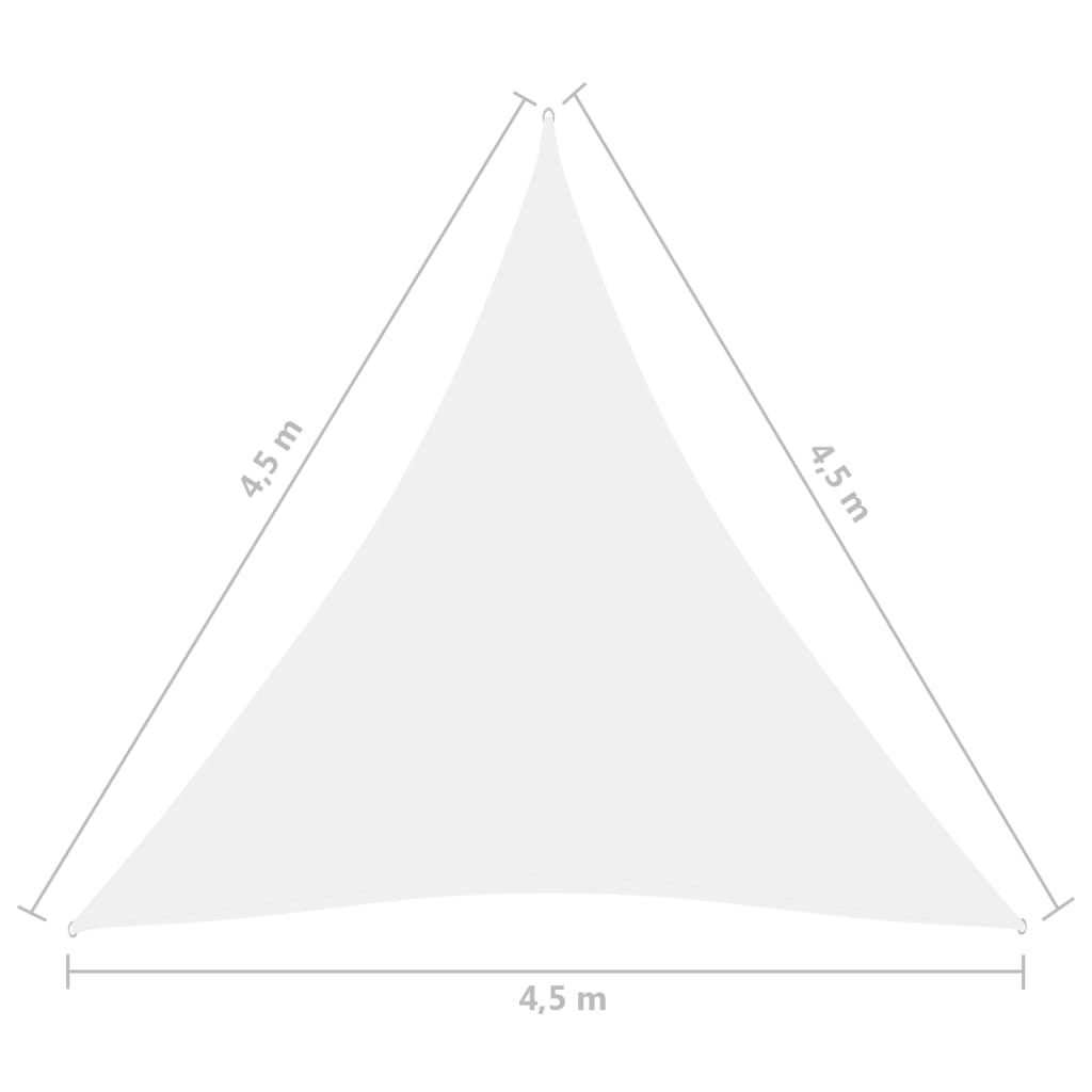 vidaXL サンシェード 4.5x4.5x4.5m 三角形 オックスフォード生地 ホワイト