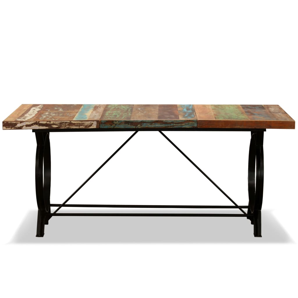 vidaXL ダイニングテーブル 無垢の再生木材 180cm
