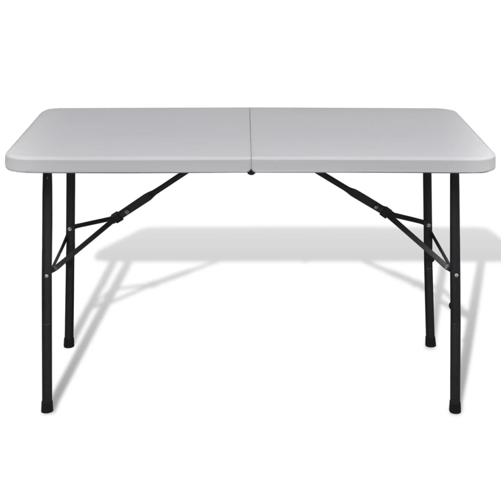 vidaXL 折りたたみガーデンテーブル 122cm HDPE製 ホワイト