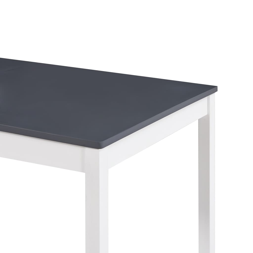 vidaXL ダイニングテーブル ホワイト＆グレー 140x70x73cm パイン無垢材
