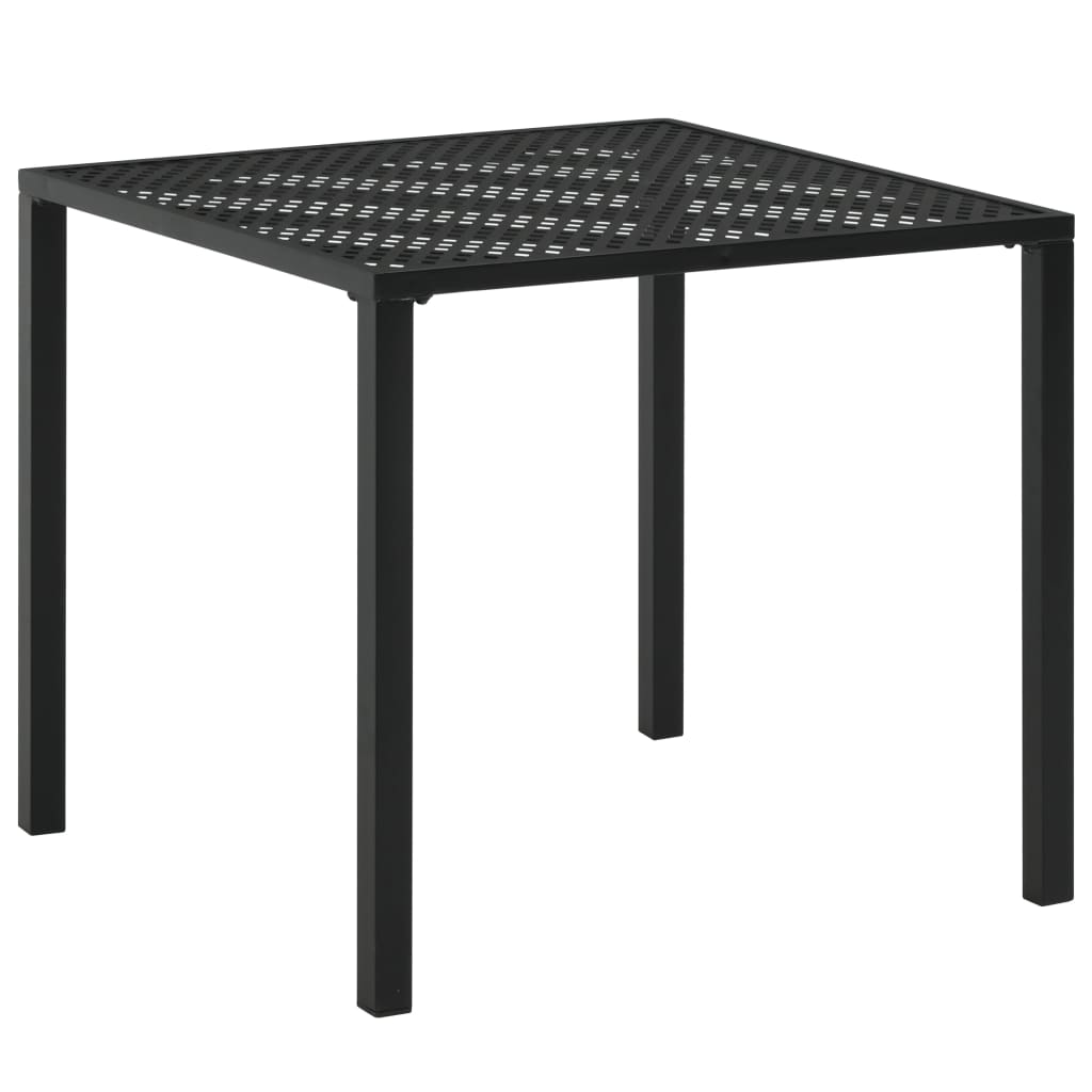 vidaXL ガーデンテーブル 80x80x72cm スチール製 ブラック