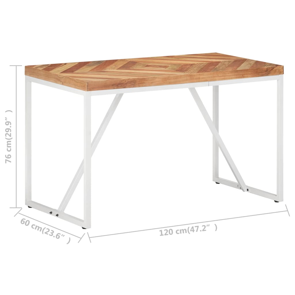 vidaXL ダイニングテーブル 120x60x76cm アカシア無垢材＆マンゴー無垢材