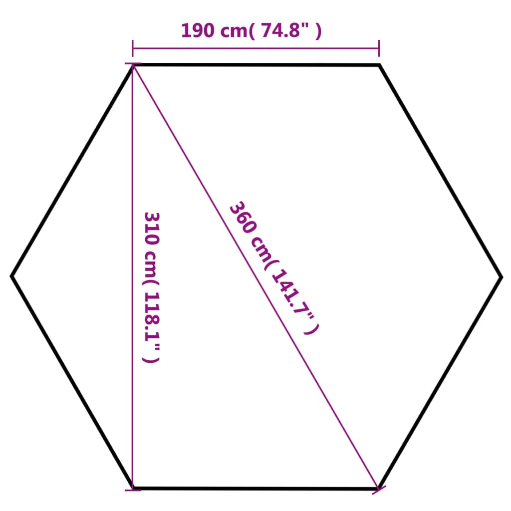vidaXL 六角形 ポップアップ 折りたたみ式マーキーテント ダークブルー 3.6x3.1 m
