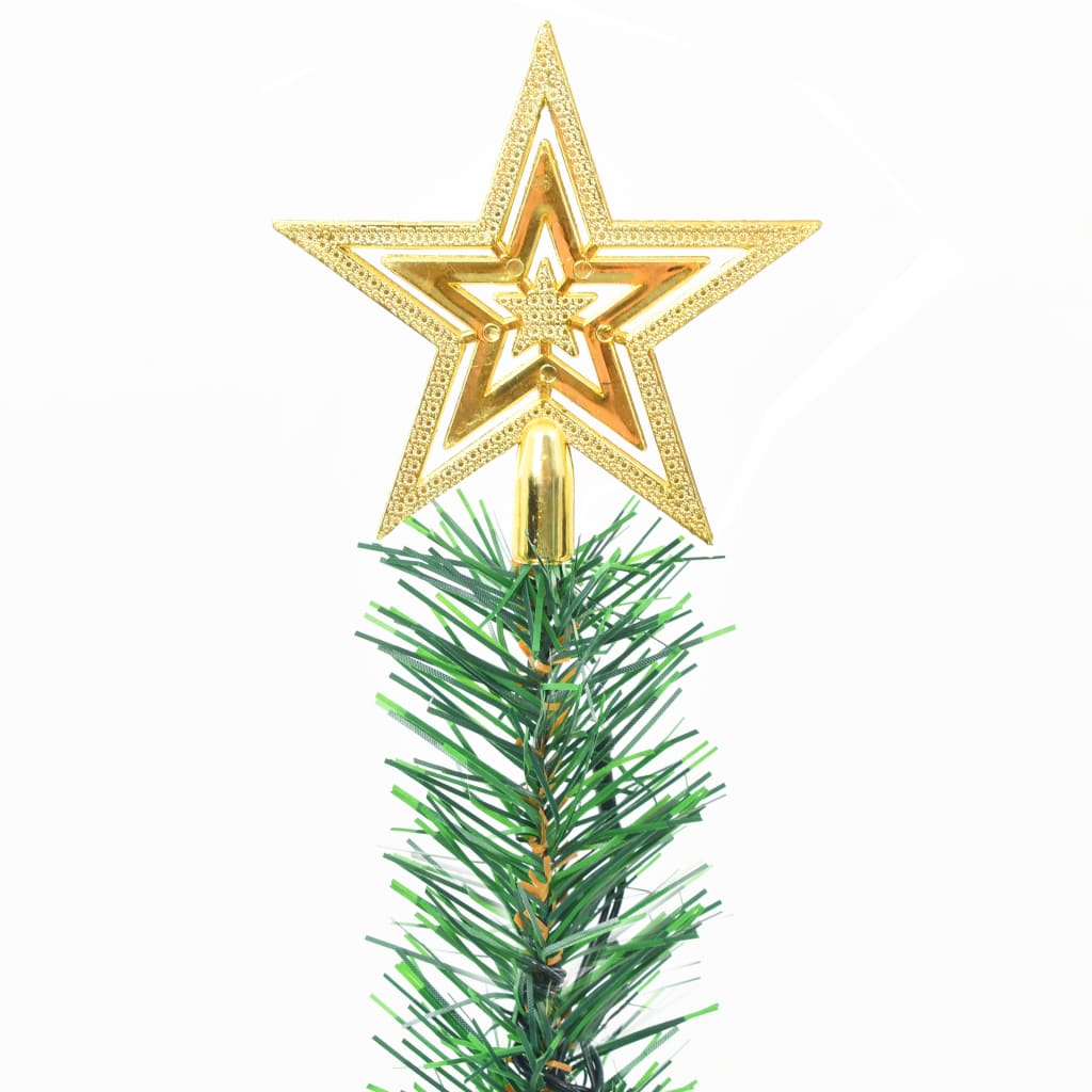 vidaXL 人工プレライトクリスマスツリー オーナメント付き グリーン 64cm