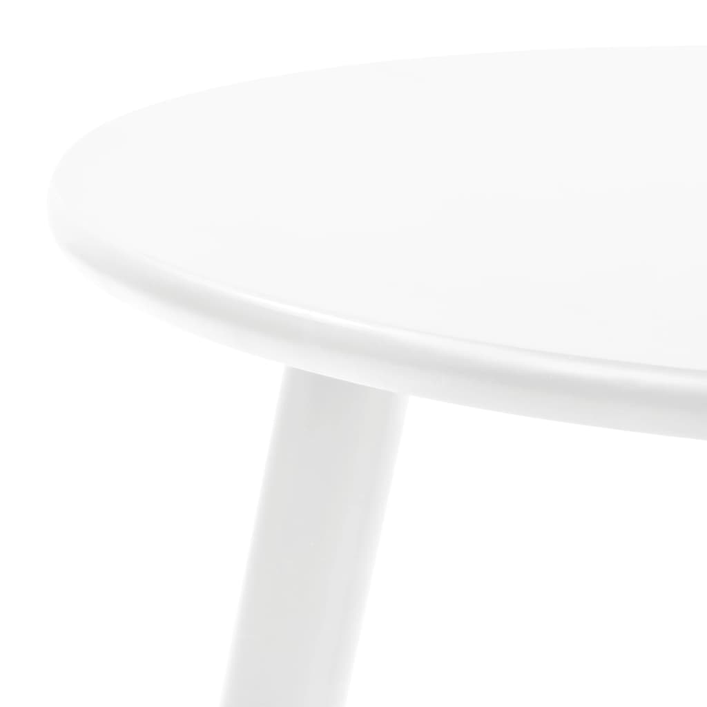 vidaXL サイドテーブル 2点セット パイン無垢材 ホワイト