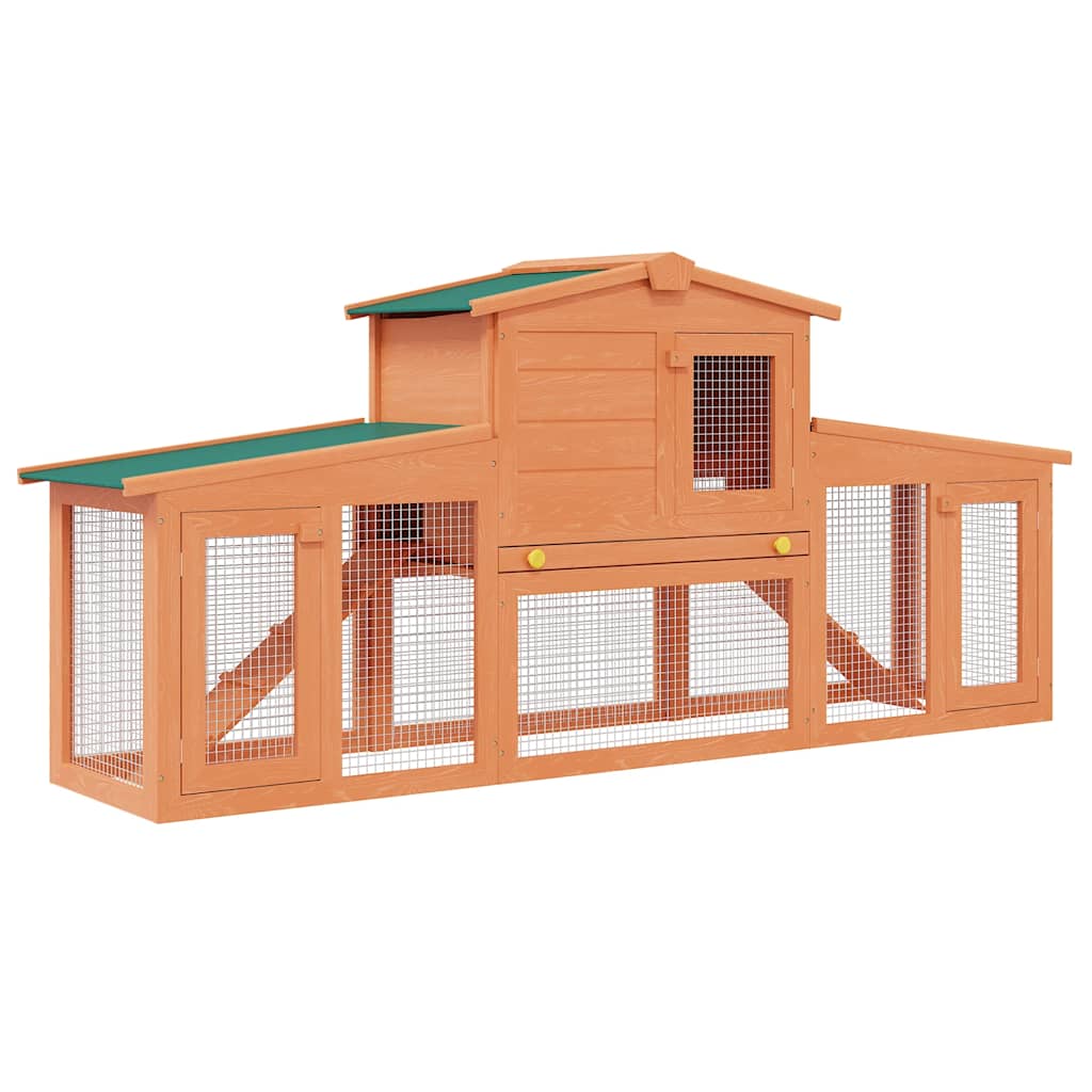 vidaXL 屋外用 大型うさぎ小屋 小動物ハウス ペットケージ 屋根付き