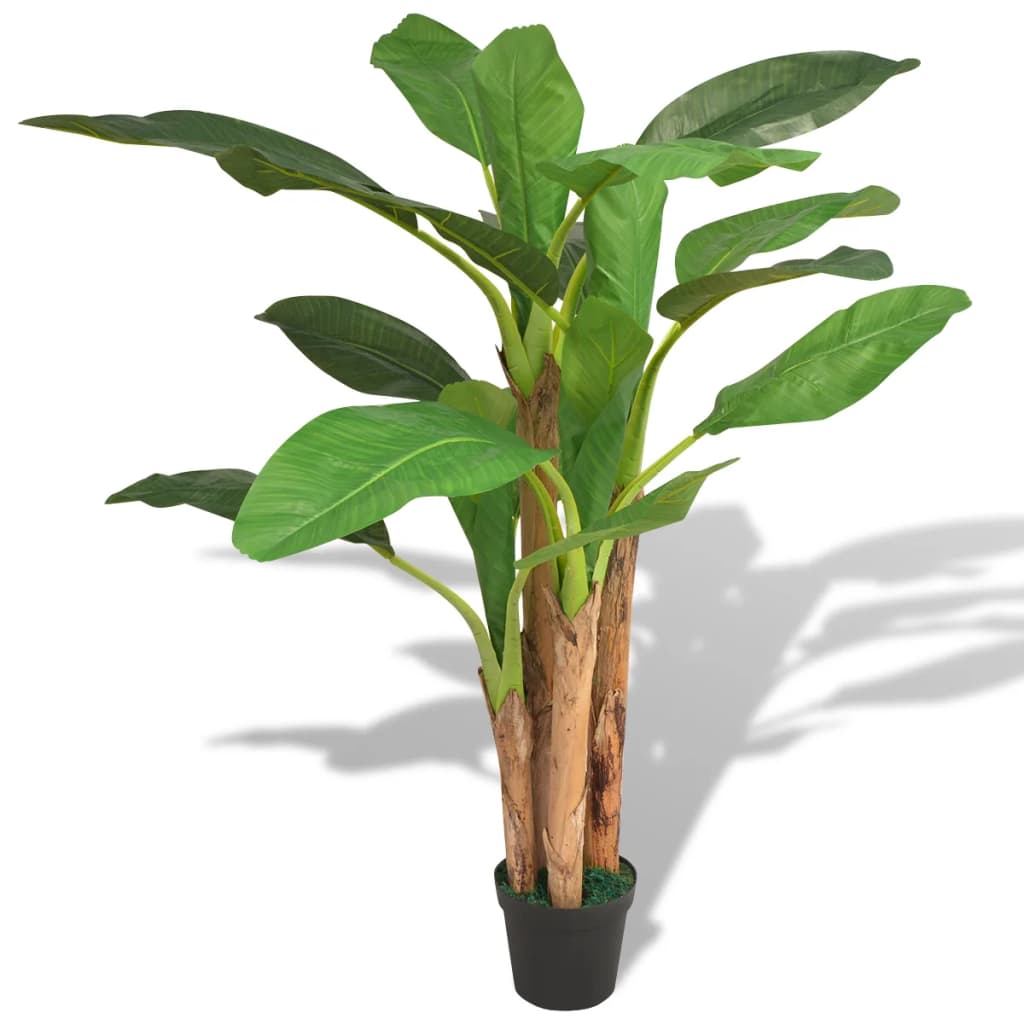 vidaXL 人工観葉植物 バナナの木 ポット付き 175cm グリーン
