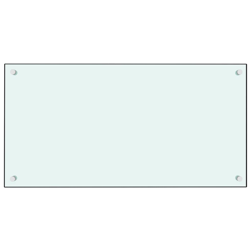 vidaXL キッチン用 汚れ防止板 ホワイト 80x40cm 強化ガラス製