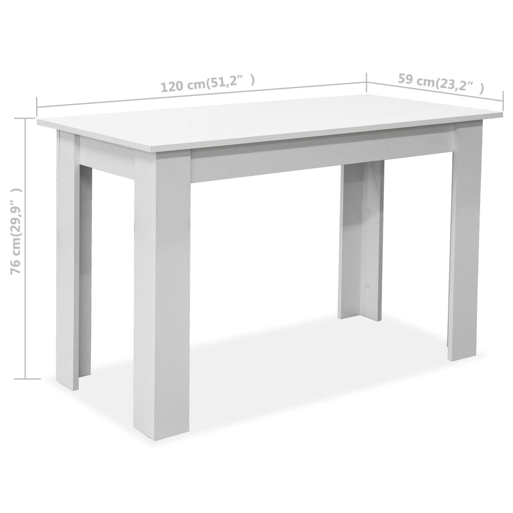 vidaXL ダイニングテーブル＆ベンチ 3点 パーティクルボード ホワイト