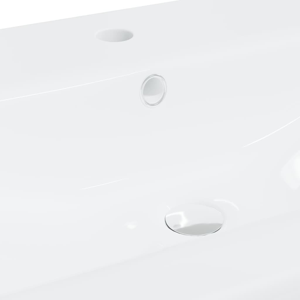 vidaXL ビルトイン洗面器（蛇口付） 61 x 39 x 18 cm セラミック製 ホワイト