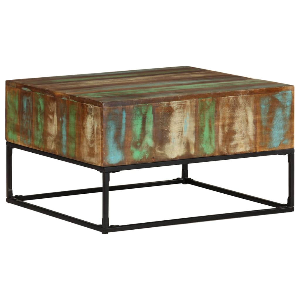 vidaXL コーヒーテーブル 68x68x41cm 無垢の再生木材