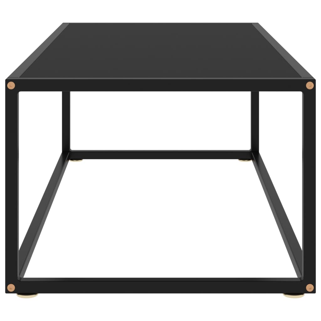 vidaXL コーヒーテーブル ブラック 100x50x35cm ブラックガラス製