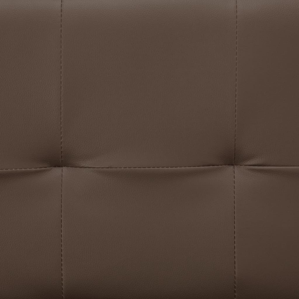 vidaXL ソファベッド 枕2点付き ブラウン 合成皮革製