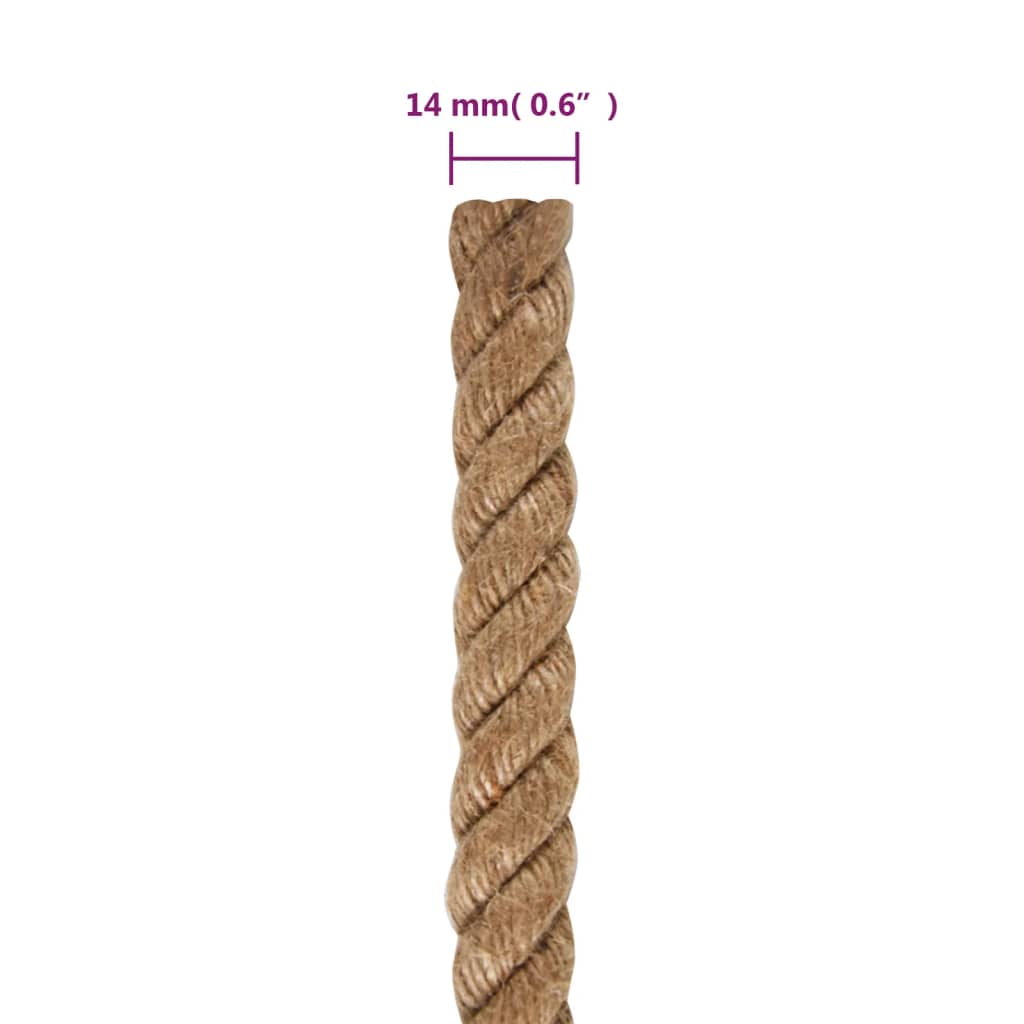 vidaXL ロープ 100％ジュート 14mm (直径) 250m (全長)