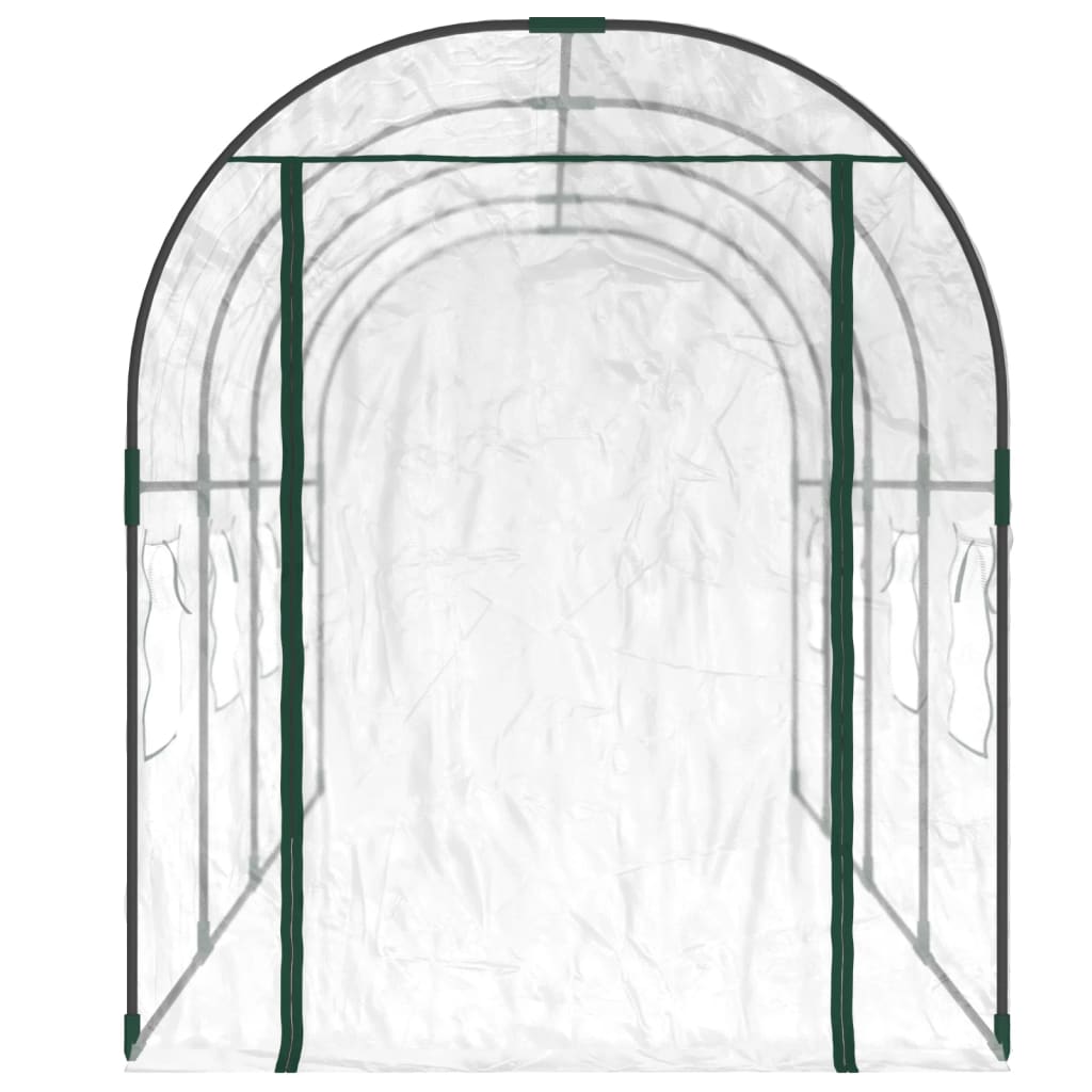 vidaXL 温室 透明 160x400x190 cm PVC＆粉体塗装スチール
