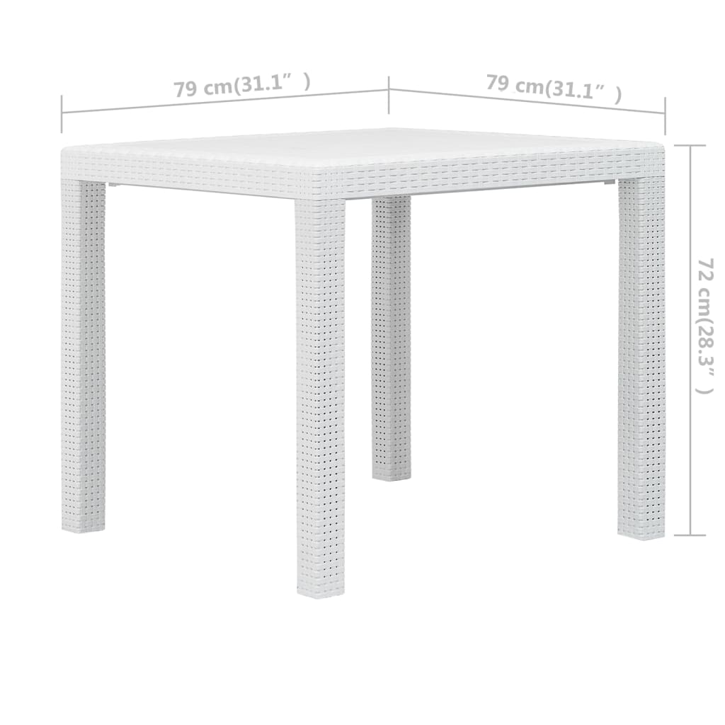 vidaXL ガーデンテーブル 79x79x72cm プラスチック製 籐風