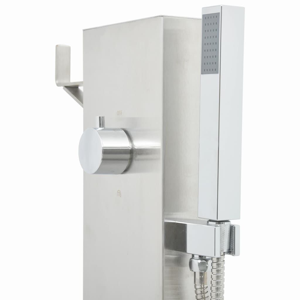 vidaXL 屋外シャワー用 水栓 110cm ステンレススチール製