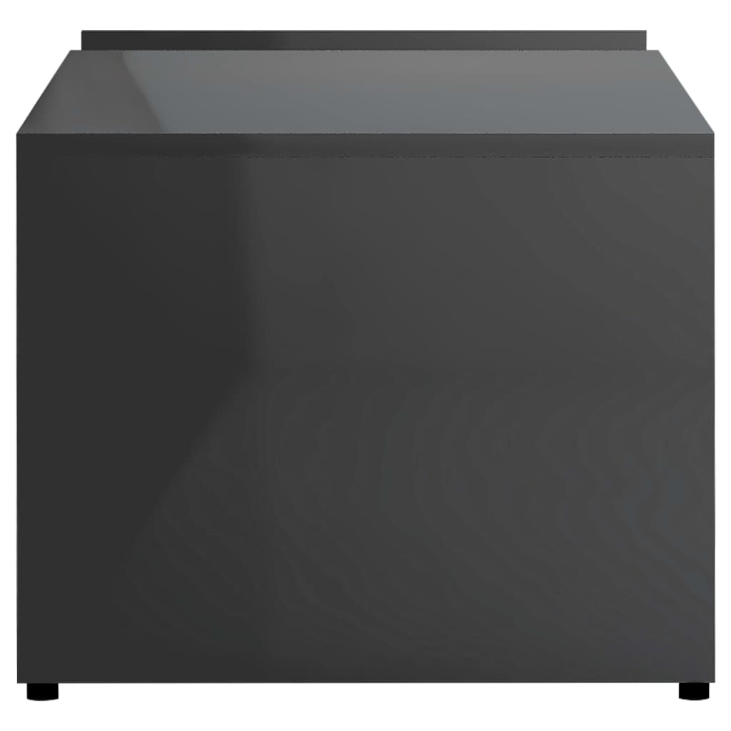 vidaXL コーヒーテーブル ハイグロスグレー 90x45x35cm パーティクルボード