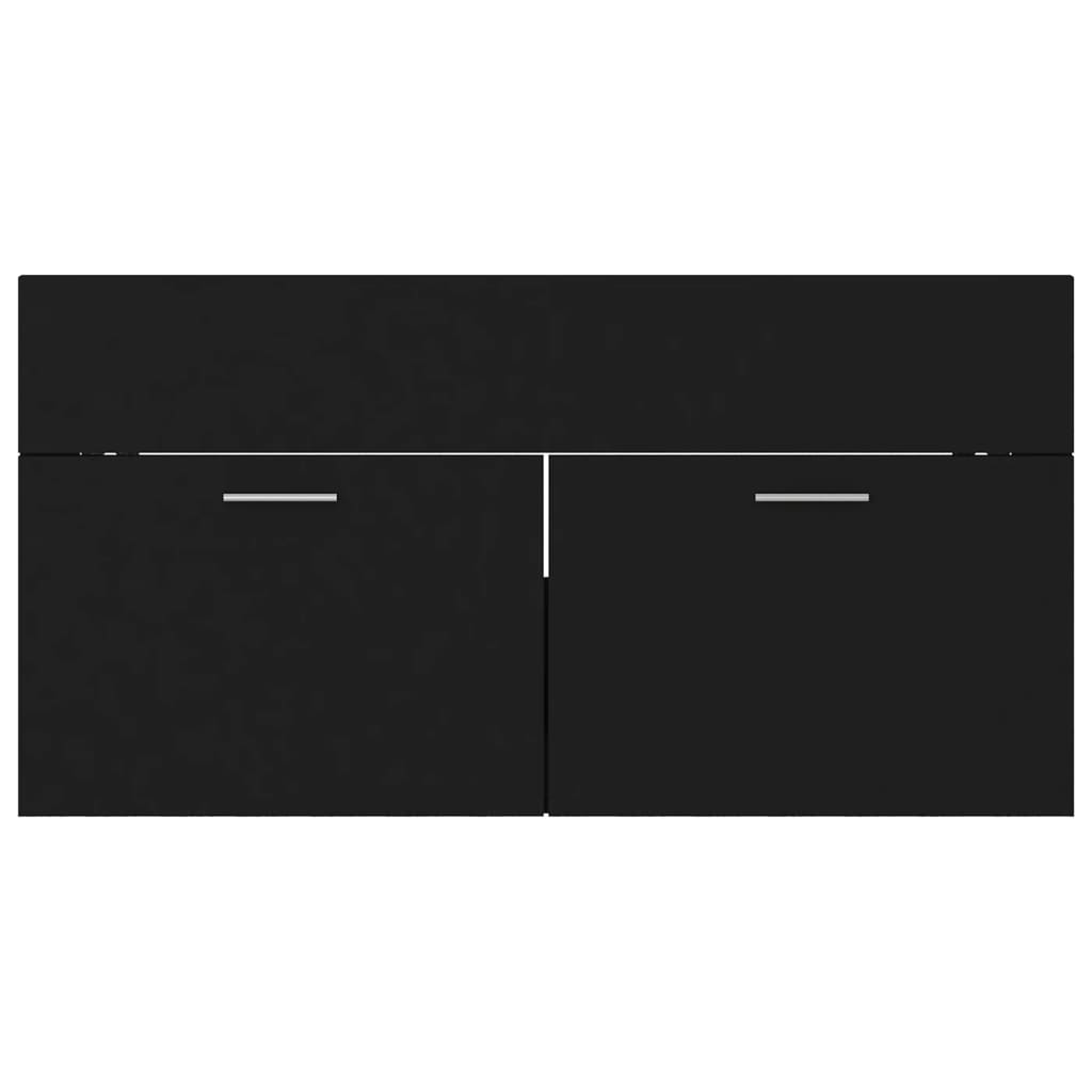 vidaXL バスルーム家具セット ブラック エンジニアリングウッド (804801+2x804998)