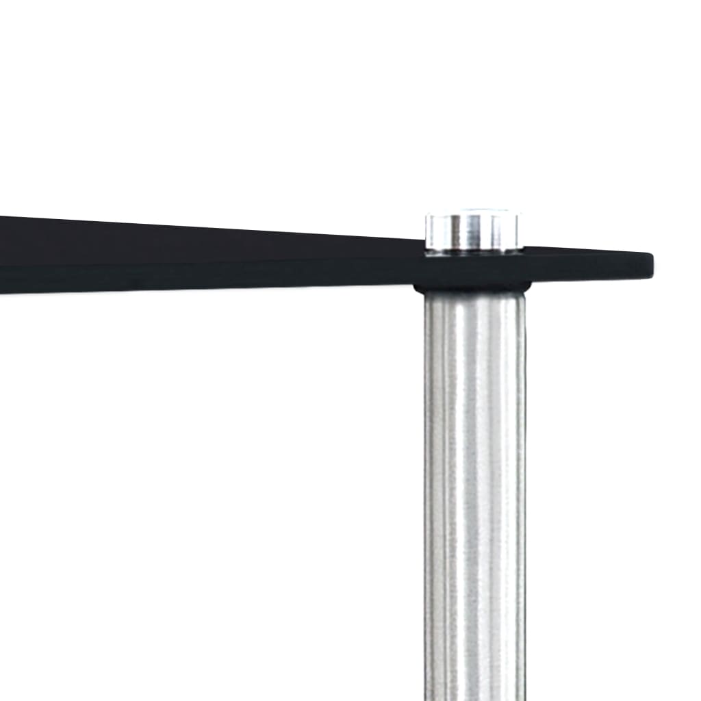 vidaXL ネスティングテーブル 3点 ブラック 強化ガラス製