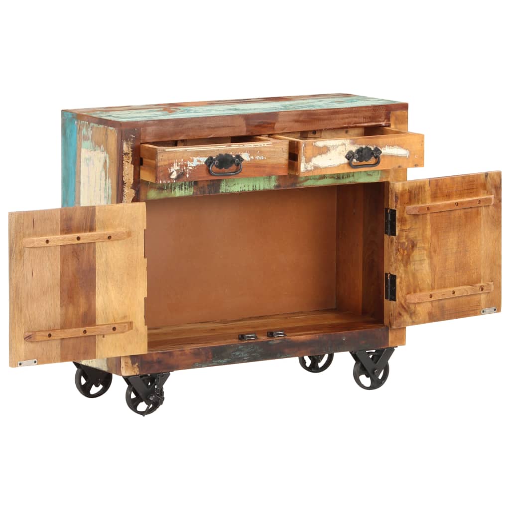 vidaXL サイドボード 80x30x70cm 無垢の再生木材