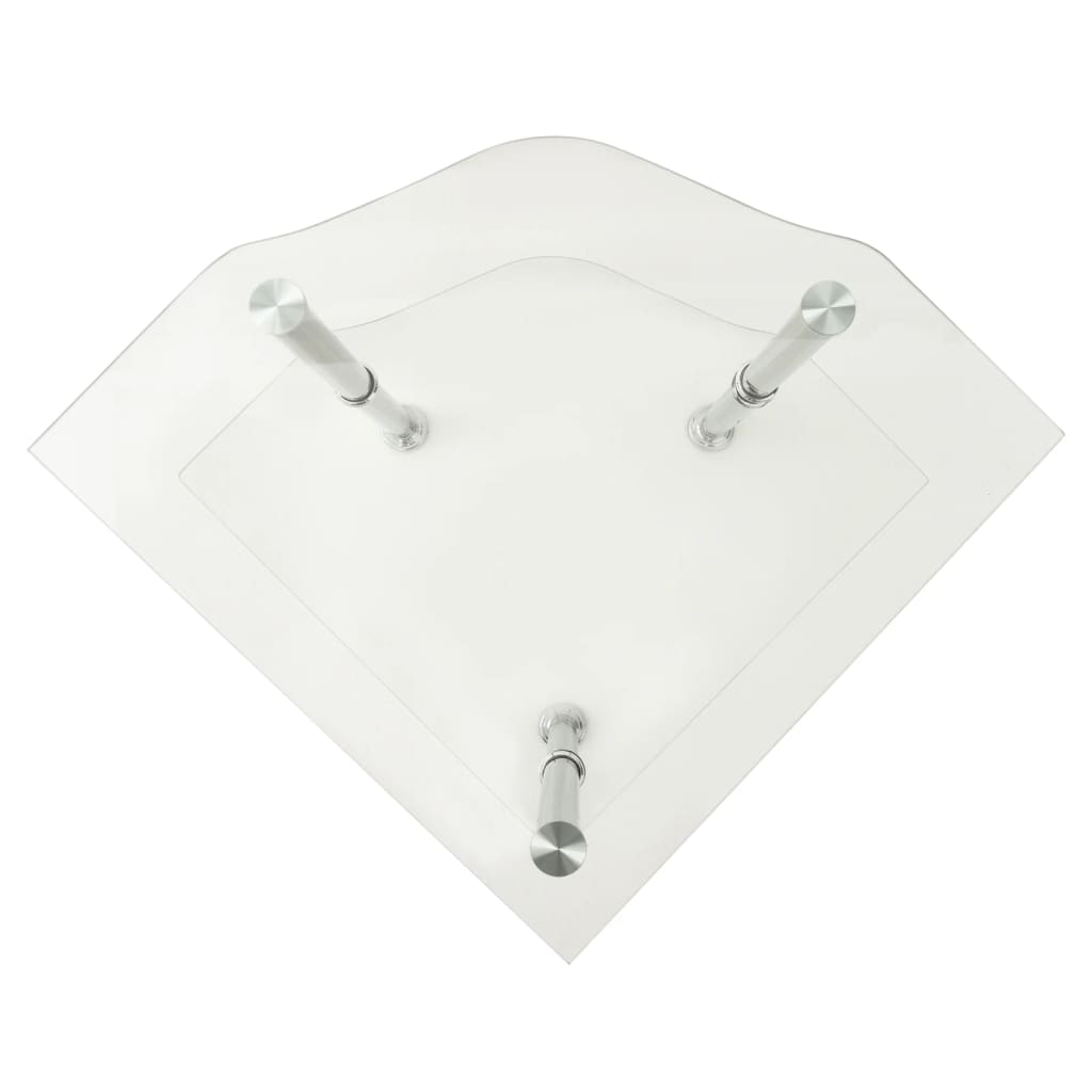 vidaXL 2段 サイドテーブル 透明 38x38x50cm 強化ガラス製