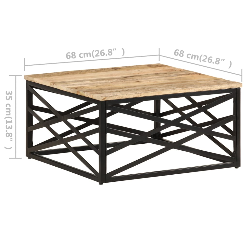 vidaXL コーヒーテーブル 68x68x35cm マンゴー無垢材