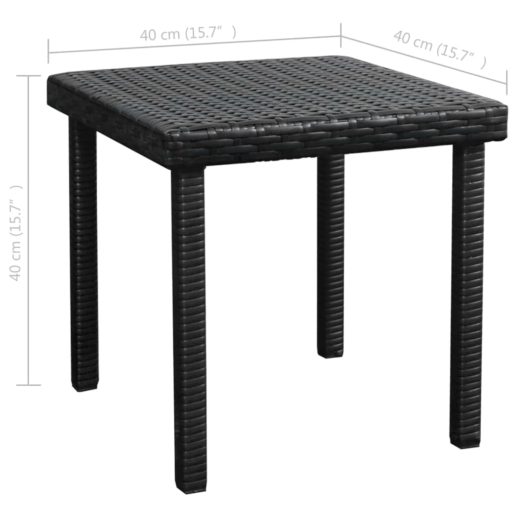 vidaXL サンラウンジャー クッション＆テーブル付き ポリラタン製 ブラック