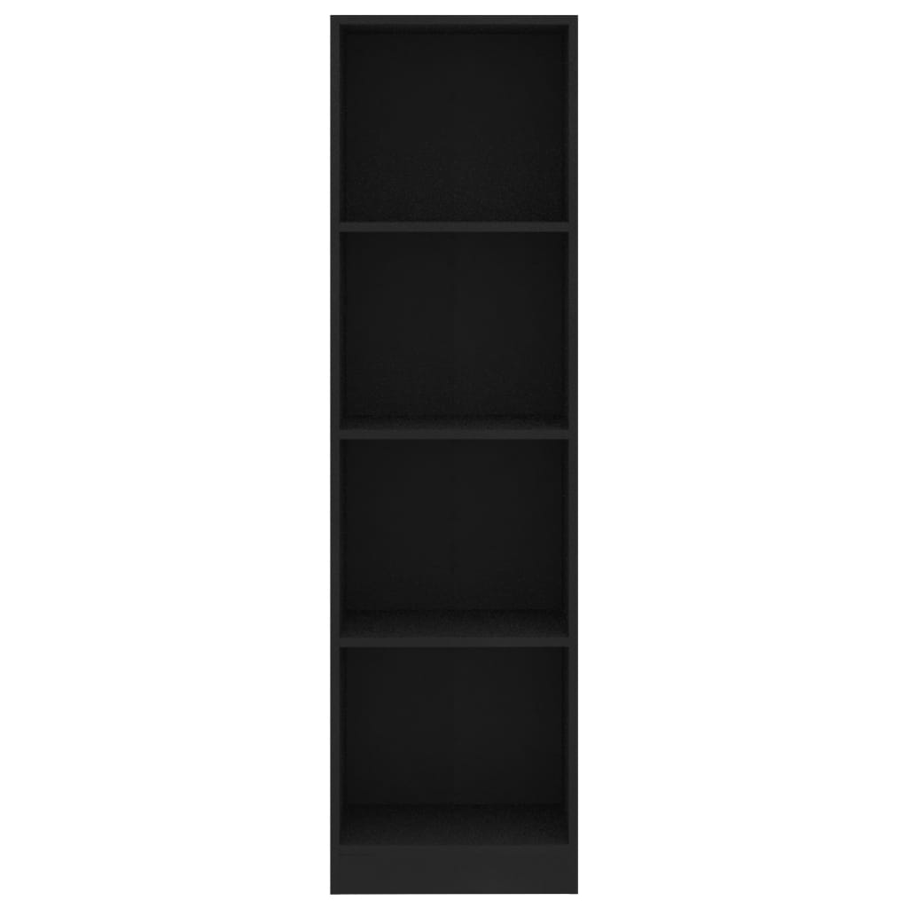 vidaXL 4段 ブックキャビネット 黒色 40x24x142cm パーティクルボード