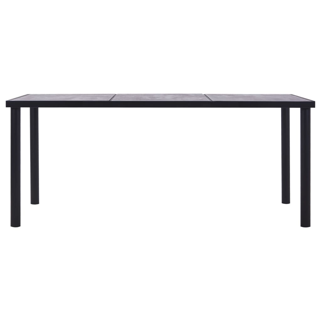 vidaXL ダイニングテーブル ブラック＆コンクリートグレー 200x100x75cm MDF製