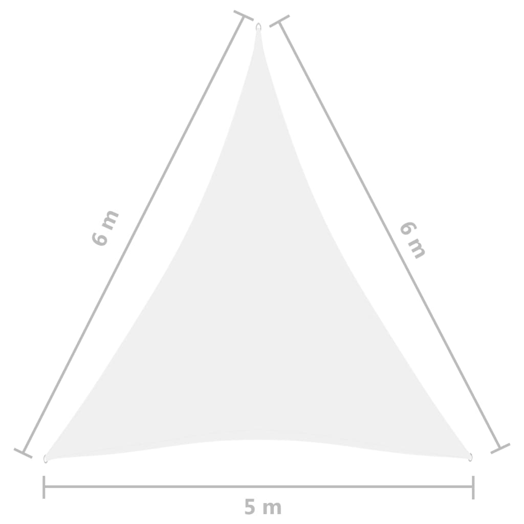 vidaXL サンシェードセイル 5x6x6m 三角形 オックスフォード生地 ホワイト
