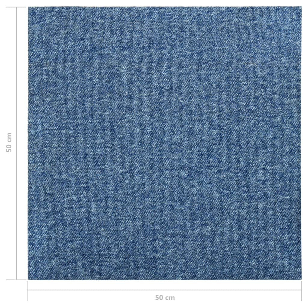 vidaXL カーペット フロアタイル 20点 5㎡ 50×50cm ブルー