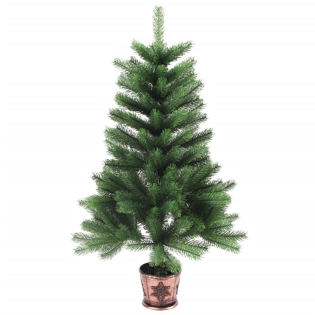 vidaXL 人工クリスマスツリー 本物そっくり 針葉付き 90cm グリーン