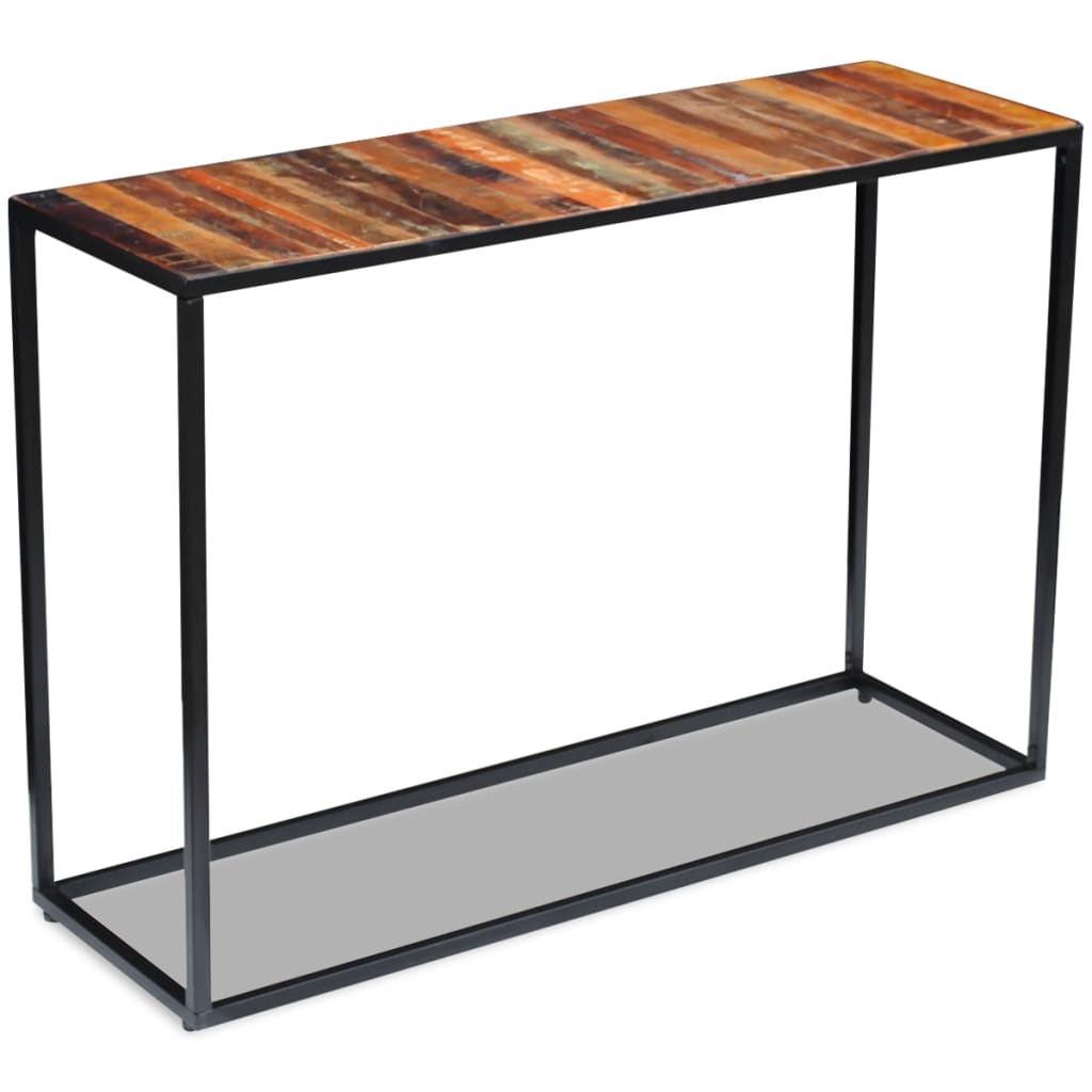 vidaXL コンソールテーブル 無垢の再生木材 110x35x76cm