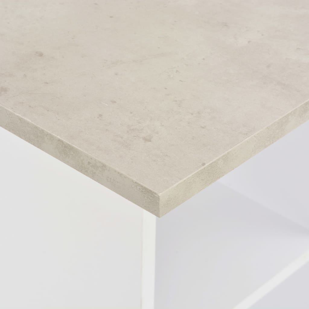vidaXL バーテーブル ホワイト＆コンクリート 60x60x110cm