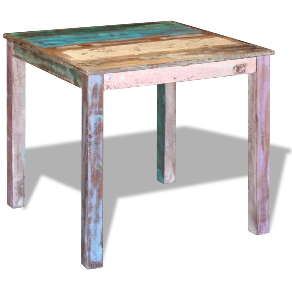 vidaXL ダイニングテーブル 無垢 再生木材 80x82x76cm