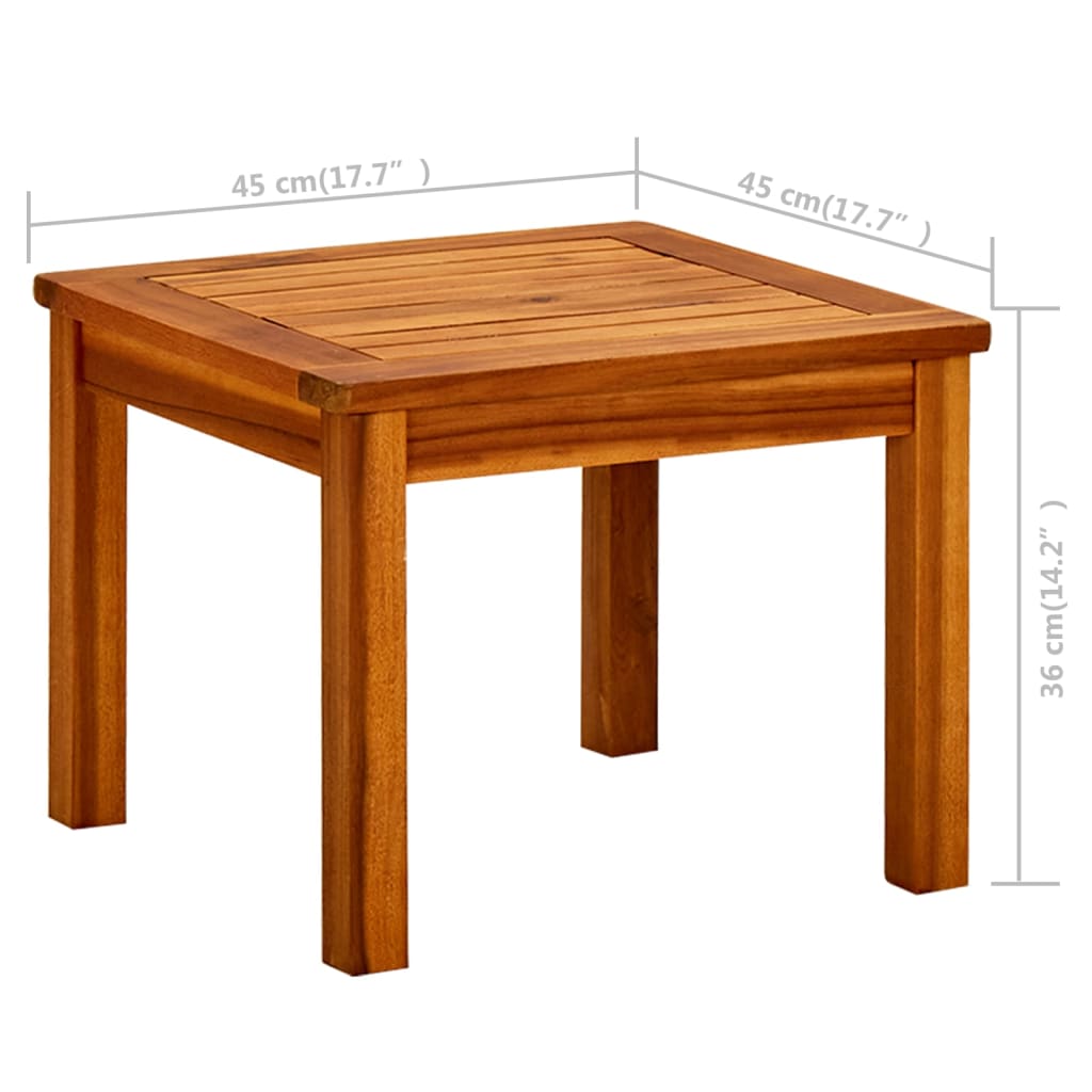 vidaXL ガーデンコーヒーテーブル 45x45x36cm アカシア無垢材