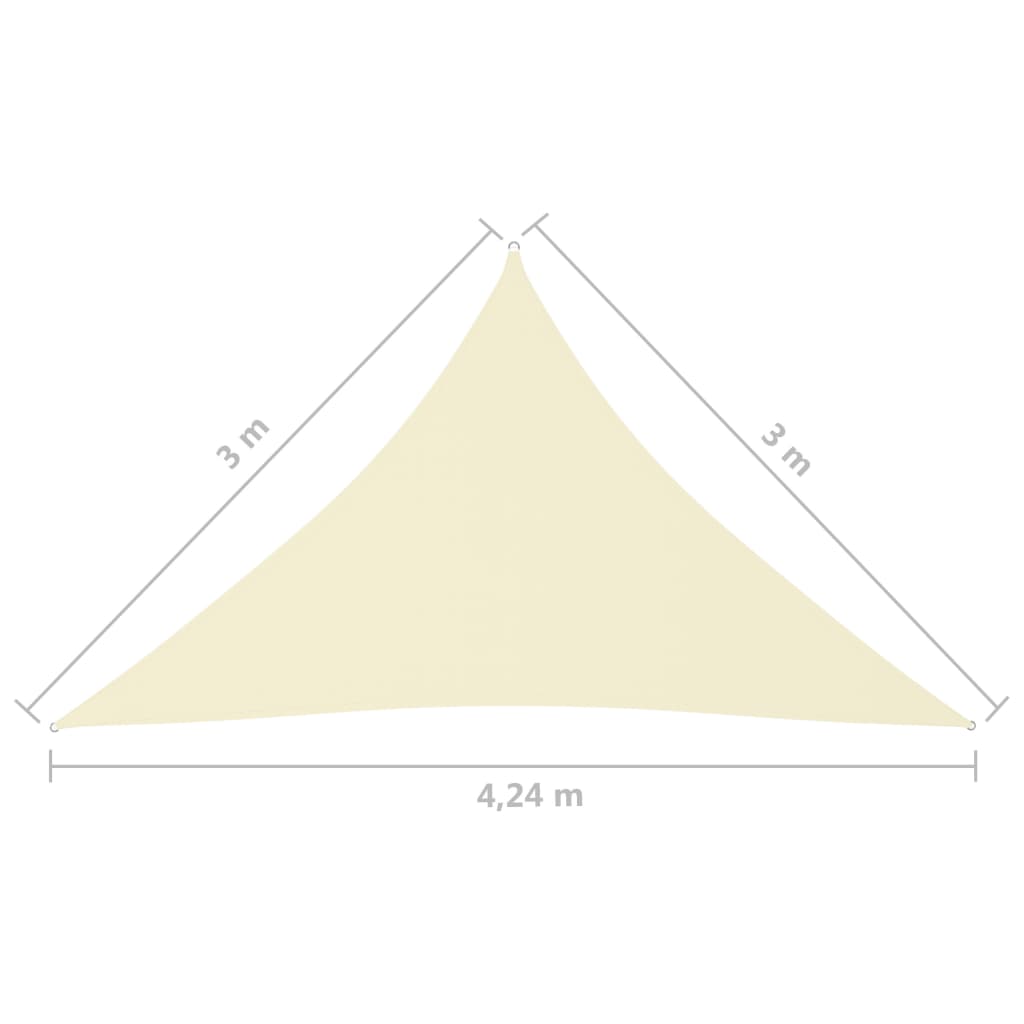 vidaXL サンシェードセイル 3x3x4.24m 三角形 オックスフォード生地 クリーム